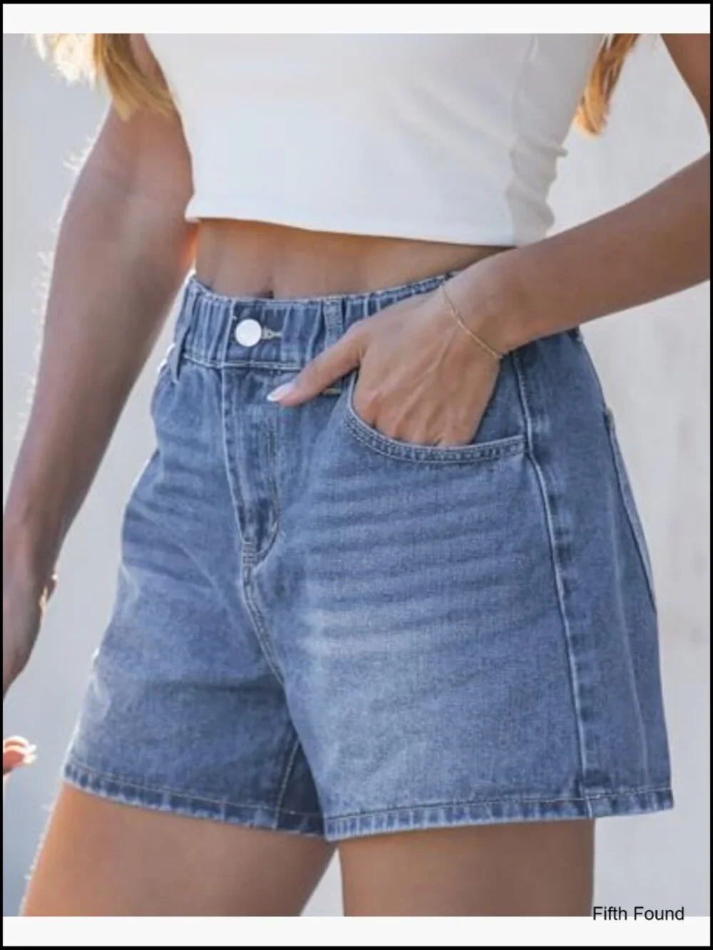 High Waisted Baggy Wide Leg Denim Shorts 4